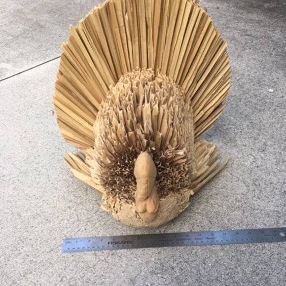 Vintage Handmade Corn Husk TURKEY Fall Table Center Piece Decoration 16.5x13.5 - Picture 12 of 12